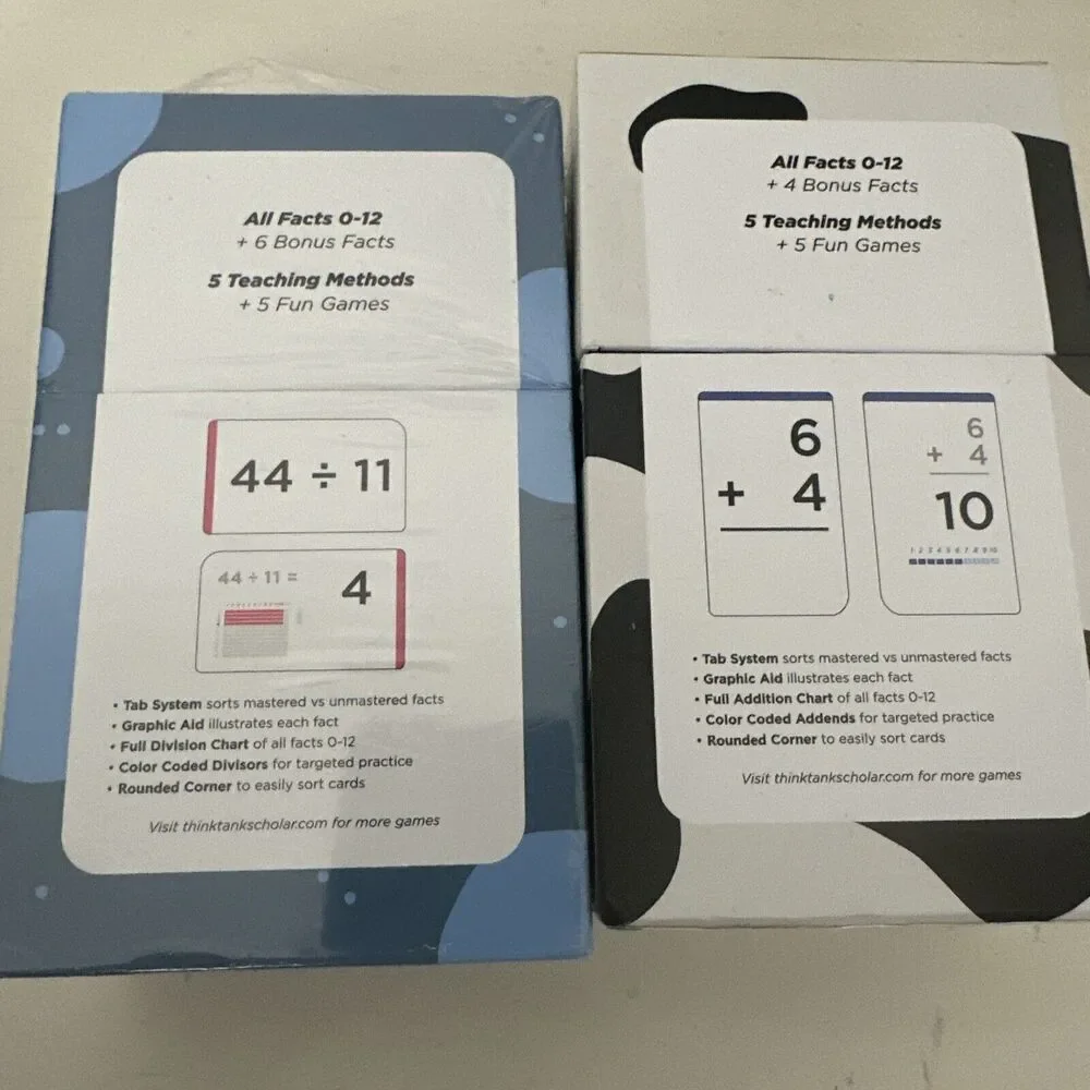Think Tank Scholar Addition and Division Flash Cards Ages 8+ 335 Cards!